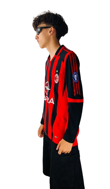 Maillot Ac Milan 2005/2006 Champions League Home Jersey Long Sleeve